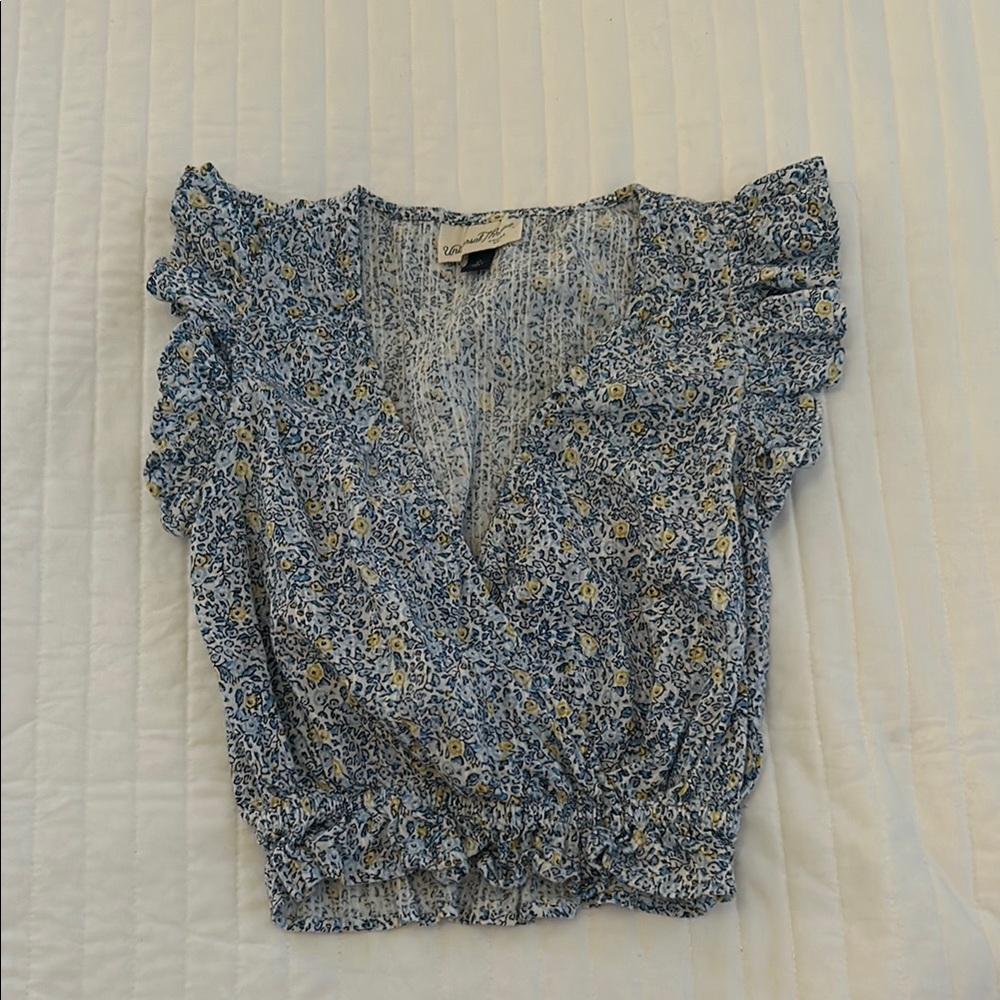 Target Floral Ruffle Sleeve Top